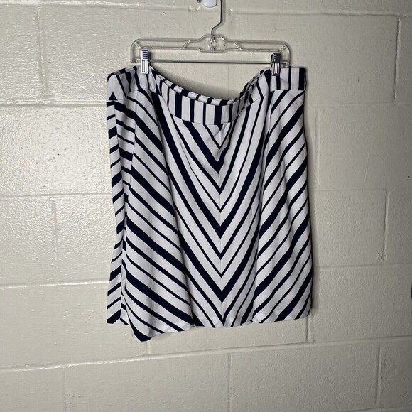 Lane Bryant Dresses & Skirts - Lane Bryant Mini Skirt Women Plus sz 24/ 2x Blue White A-line Zip Lightweight